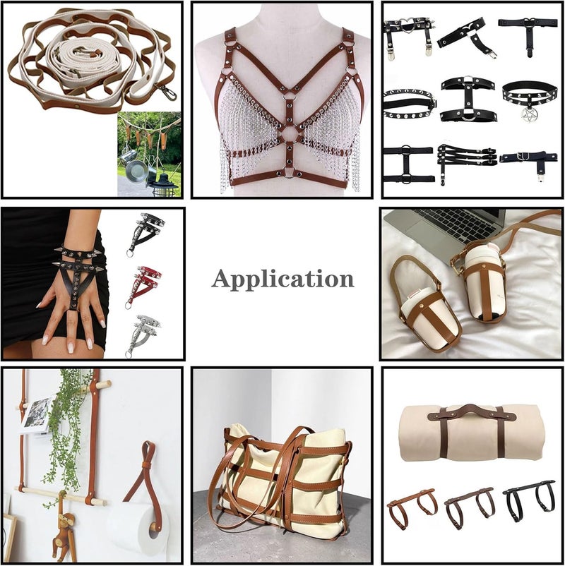 CDY Soft Brown Faux Leather Strap: 1 Inch Wide 200 Inches Long Leather Strip 2mm for DIY Craft Projects Thick Very Suitable for Traction Ropes Bag Straps (Brown) - Image 5